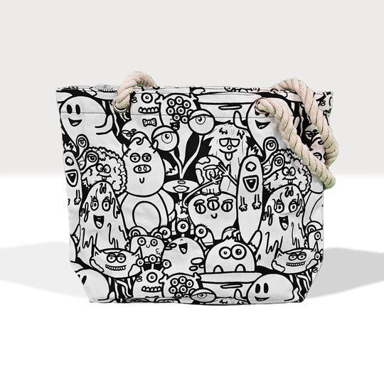 Silly Monsters Color Your Own Tote - Medium