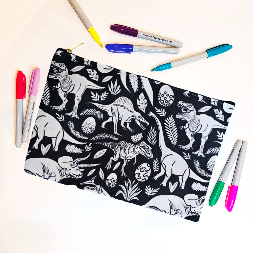 Drastic Dinosaurs Color Your Own Pouch