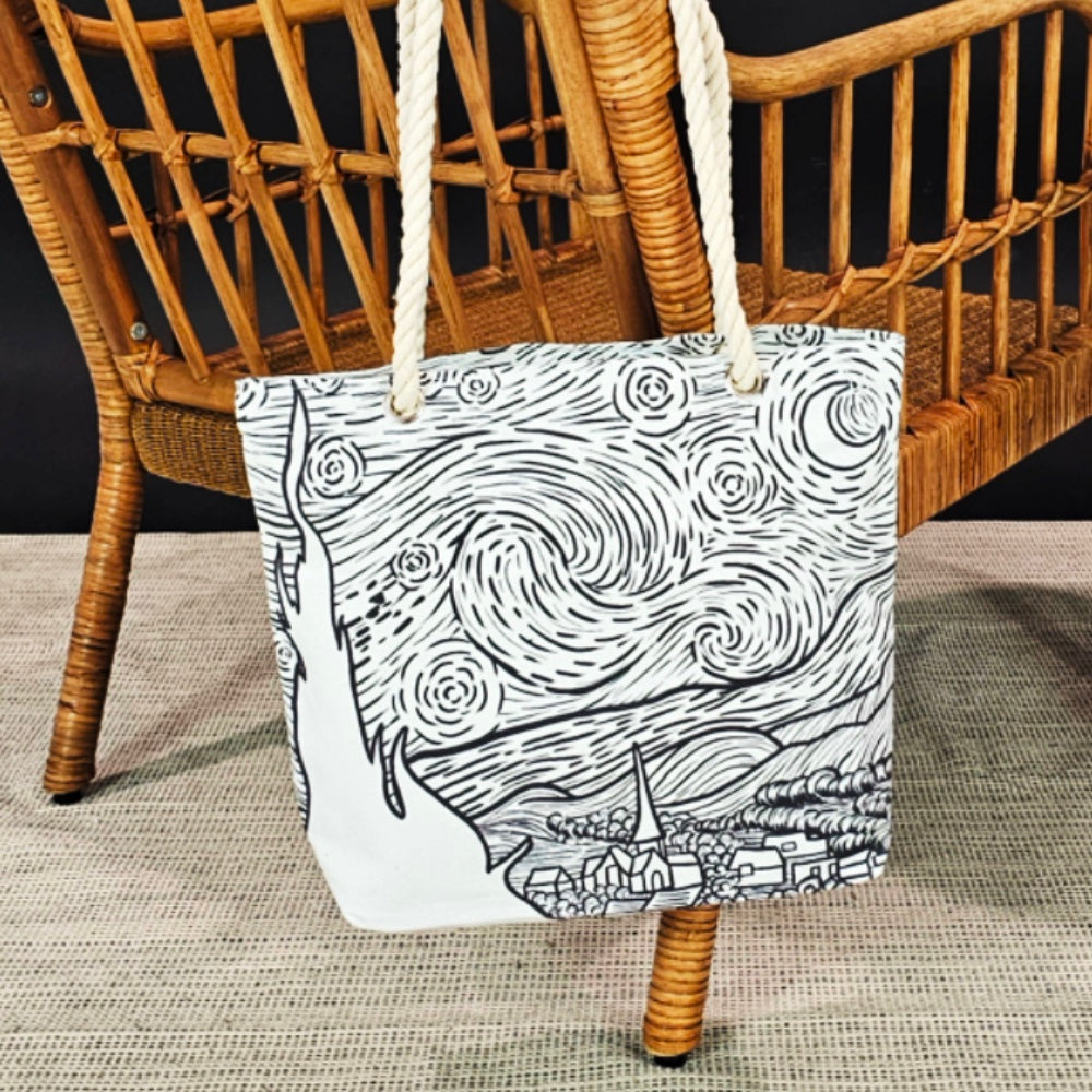 Starry Night Color Your Own Tote - Medium