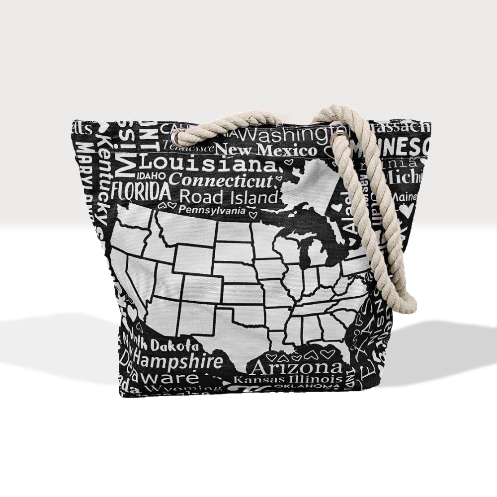 USA Tracking Map Color Your Own Tote - Medium