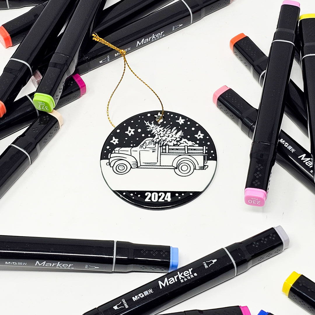 Color Your Own Christmas Ornament - 9 Design Options!