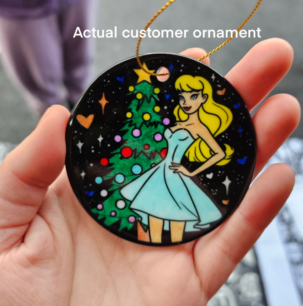 Color Your Own Ornament - Barbie Inspired