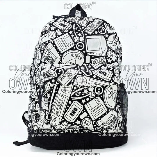 Color Your Own Backpack Retro Tech Bags