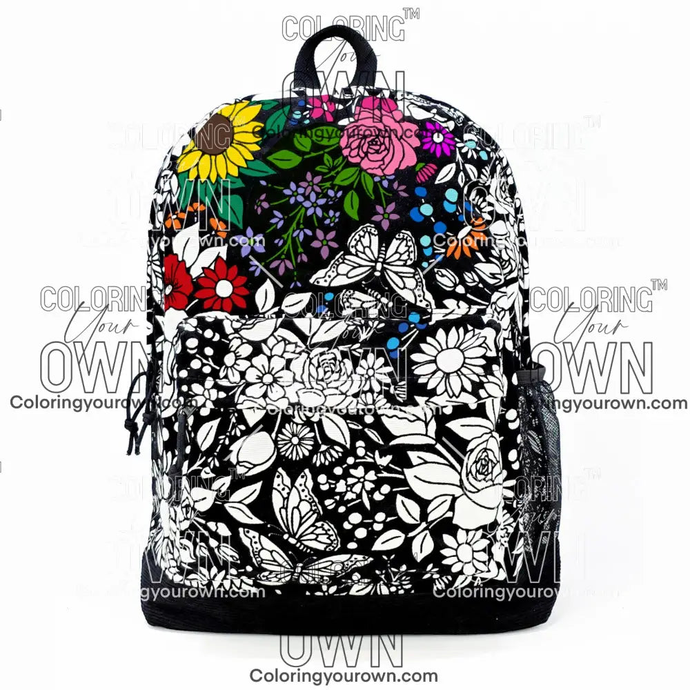 Color Your Own Backpack Vintage Flowers Bags