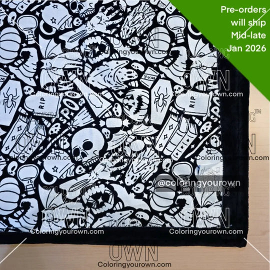 Color Your Own Blanket Halloween Pre-Order Ships late Jan blanket