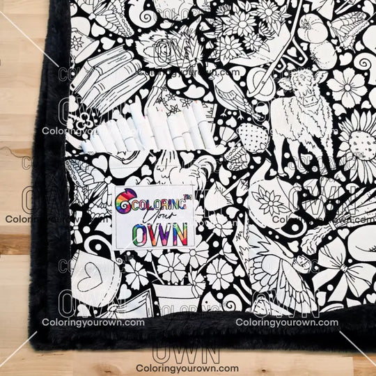 Color Your Own Blanket - Highland Cow Revolution - blanket