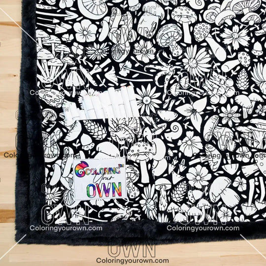 Color Your Own Blanket - Mushroom Revolution - blanket