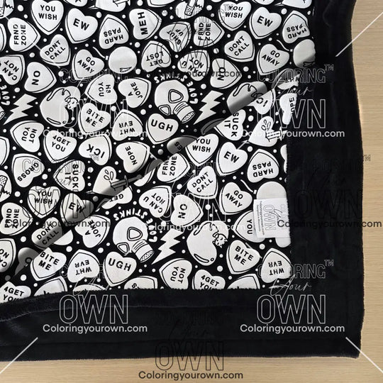 Color Your Own Blanket - Sale - Snarky Hearts (no pocket) - blanket