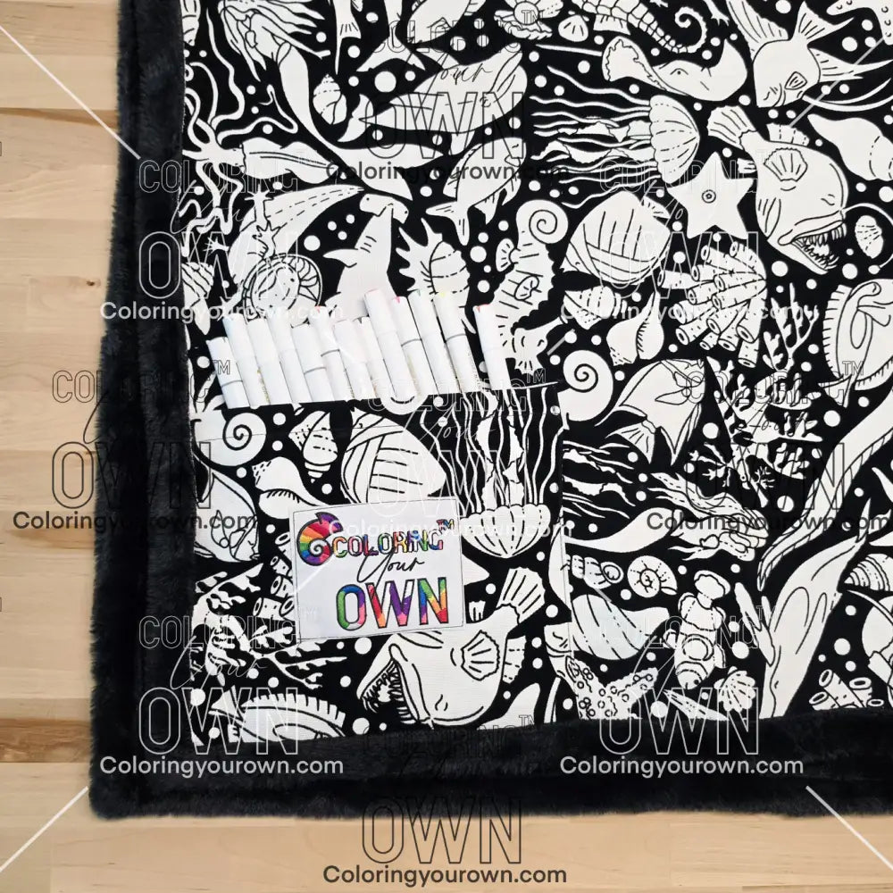 Color Your Own Blanket - Under the Sea Revolution - blanket