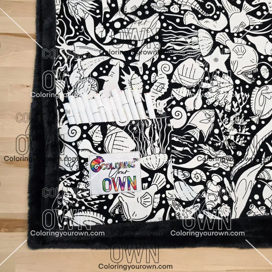 Color Your Own Blanket - Under the Sea Revolution - blanket