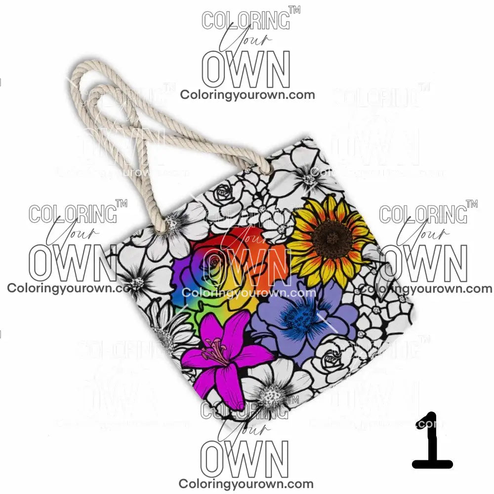 Full photo of flower abundance 1 tote partially colored