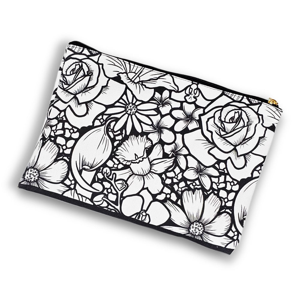 Flower Abundance 2 Color Your Own Pouch - 2.0