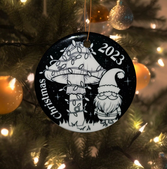 Color Your Own Ornament - Gnome & Mushroom