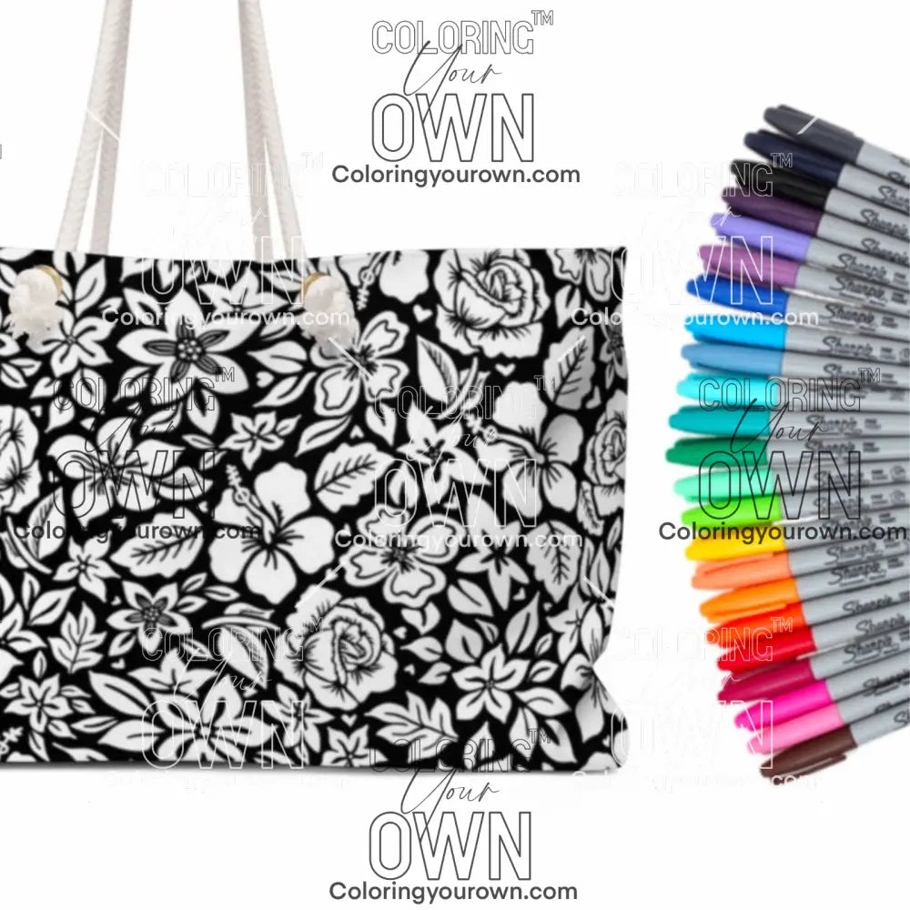Hibiscus Rose Jumbo Tote 24’’ × 13’’ Bags