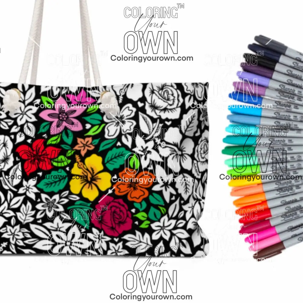 Hibiscus Rose Jumbo Tote 24’’ × 13’’ Bags