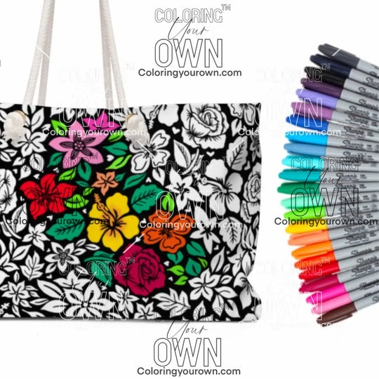 Hibiscus Rose Jumbo Tote 24’’ × 13’’ Bags