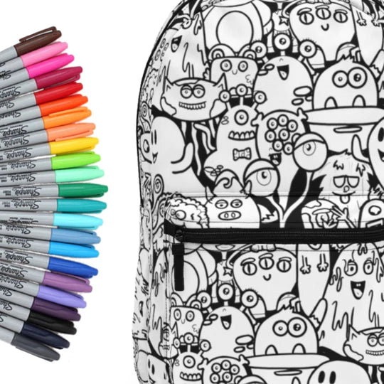 Silly Monster Color Your Own Backpack