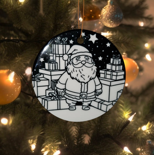 Color Your Own Ornament - Santa & his Sleigh!