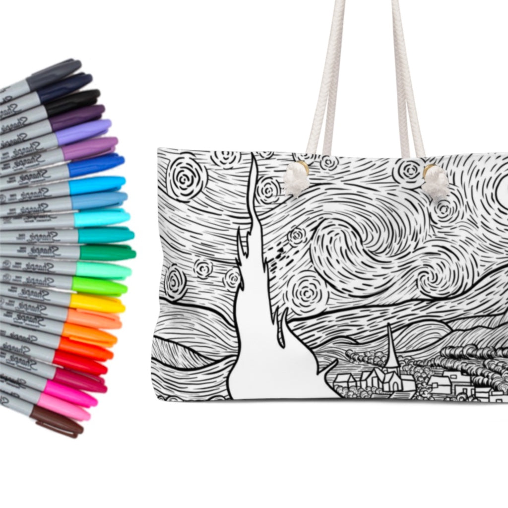 DIY Starry Night Jumbo Beach Tote