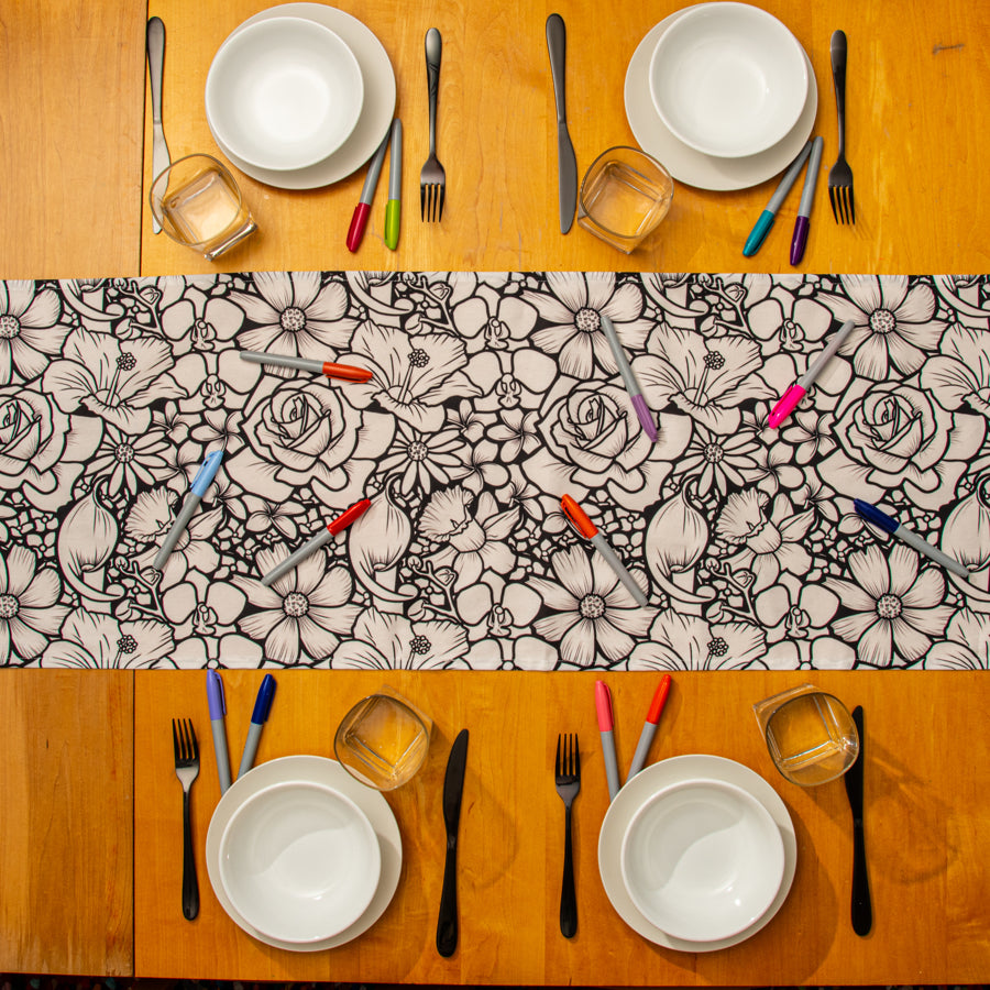 Flower Abundance 2 Color-Your-Own Table Runner