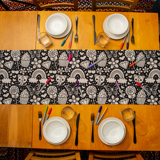 Happy Doodle Color-Your-Own Table Runner