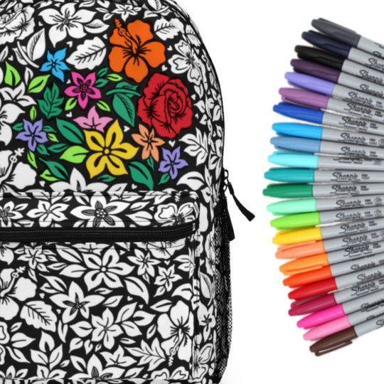 **ONLINE EXCLUSIVE** Hibiscus Rose Color Your Own Backpack