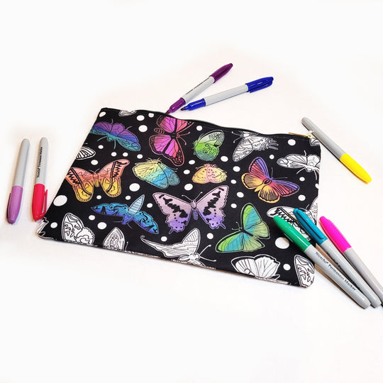 Butterfly Flutter Bye Color Your Own Pouch