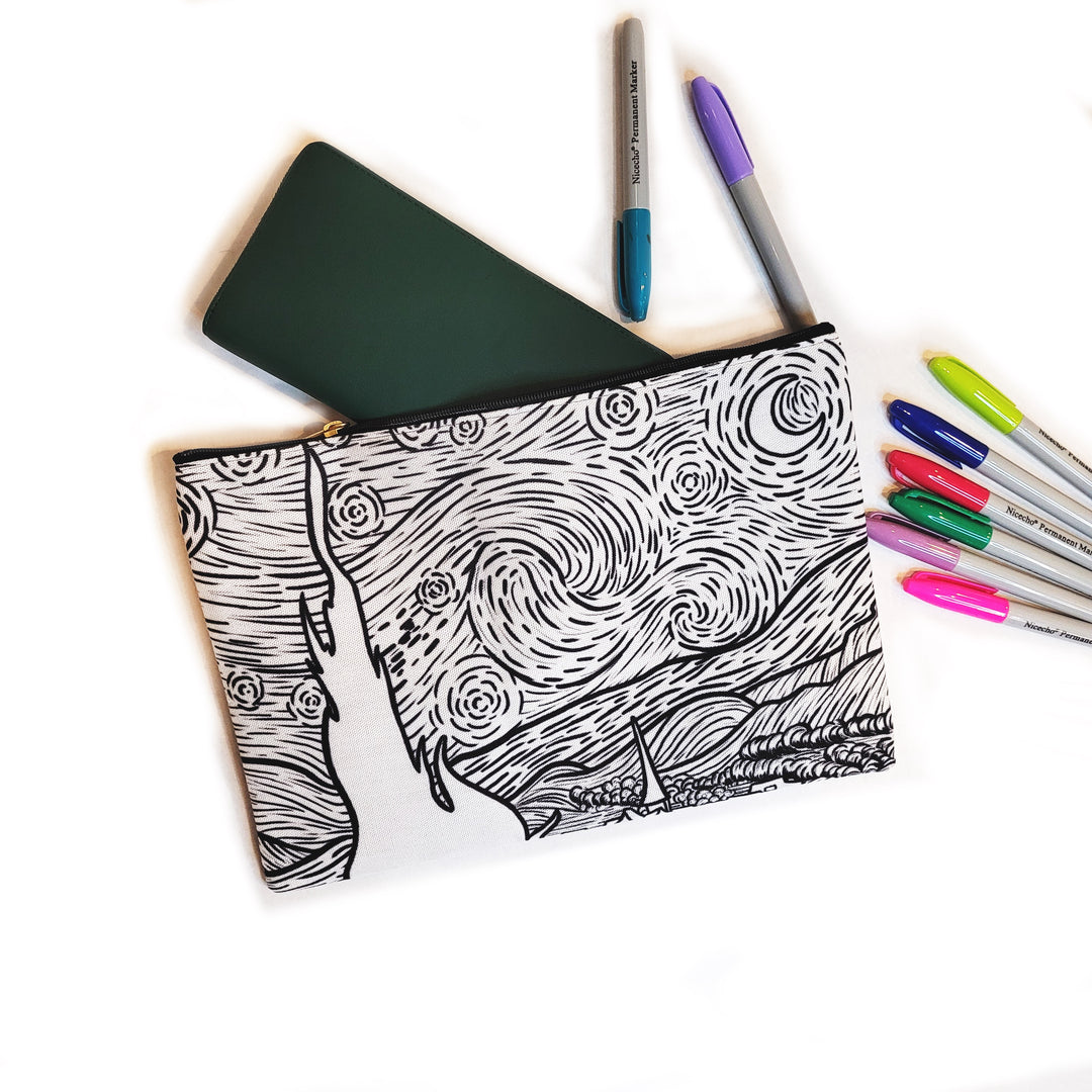 Starry Night Color Your Own Pouch